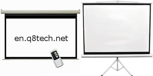 What are the different projection screens?